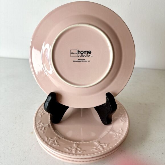 Set Of 4 JCPenney Home Collection 6 1/8” Appetizer Bread Plates Pink - Picture 5 of 9